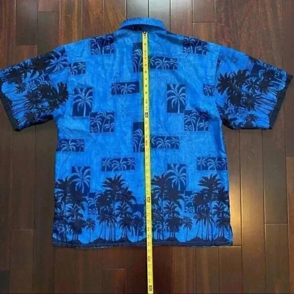 Aloha Joe Mens Hawaiian Shirt Short Sleeves Blue Size Large - Picture 11 of 15
